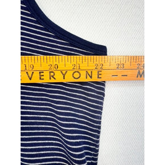J. Crew Women's Striped Sleeveless Dress L Navy & White Cotton Blend - Picture 6 of 10